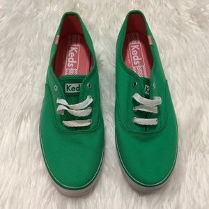 Womens Keds Champion Basic Casual Green Shoes